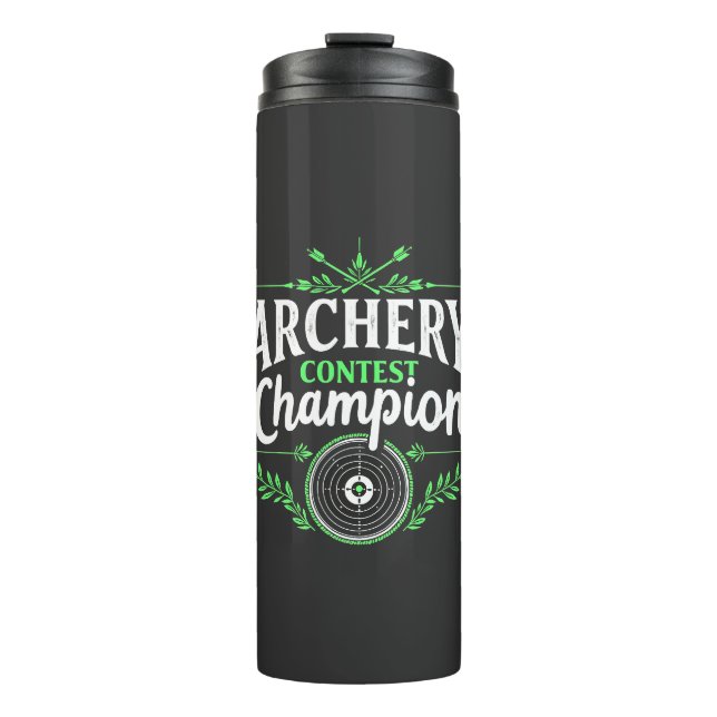 Champion des Bogenwettbewerbs Bow and Arrow Thermosbecher (Vorderseite)