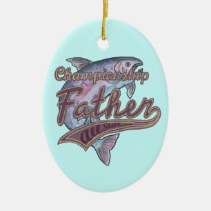 Champion-Fischerei-Vater-Ornament Keramik Ornament
