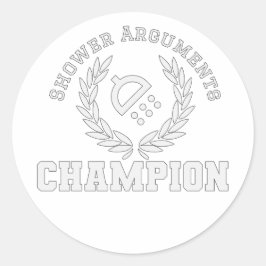 Champion für Duschargumente Runder Aufkleber