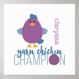 Champion für lila & Blue Yarn Poster