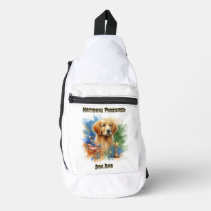 Champion Golden Retriever Glitzern mit Trophäe Crossbody Bag