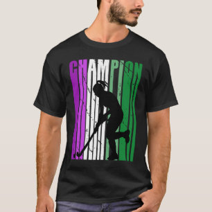 Champion Hockey Geburtstagssaison Lila Gree T-Shirt