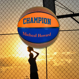 Champion in dunkelblau und orange basketball