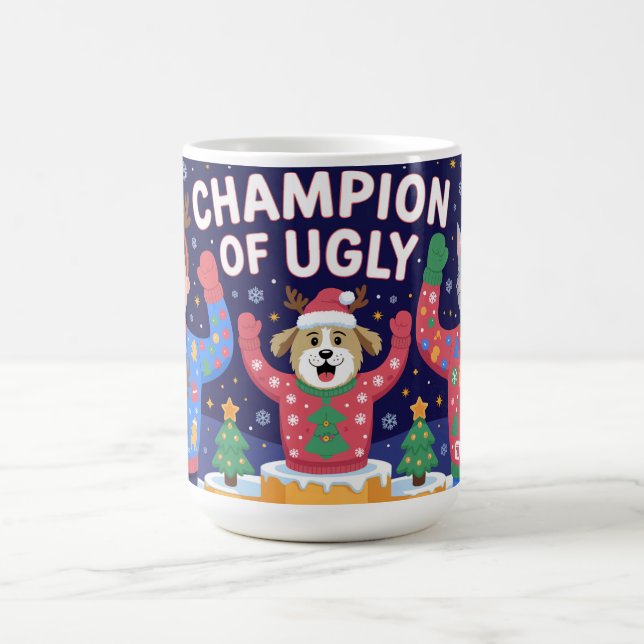Champion of Ugly Christmas Sweater  Kaffeetasse (Mittel)