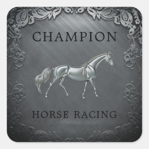 Champion Racing Championship in Graved Plaque Quadratischer Aufkleber