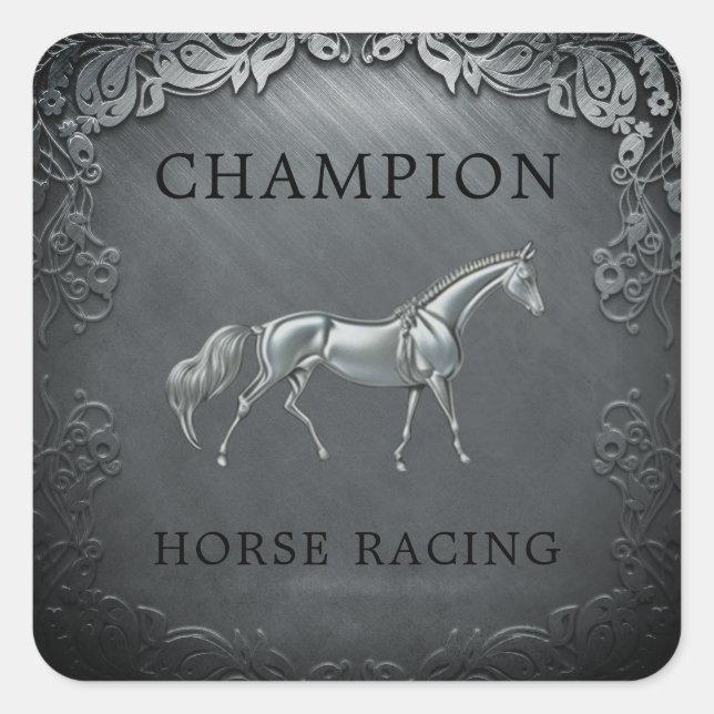 Champion Racing Championship in Graved Plaque Quadratischer Aufkleber (Vorderseite)