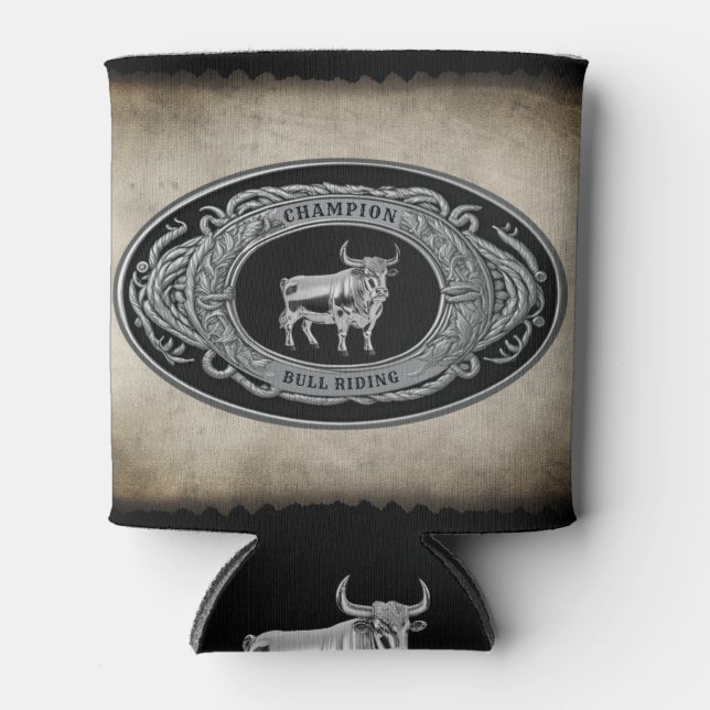 Champion Rodeo Bull Reiten Country Western Gürtel Dosenkühler (Vorderseite)