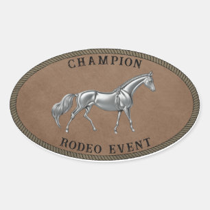 Champion Rodeo-Veranstaltung Country Western Perso Ovaler Aufkleber