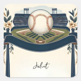 Champion Team Ball Field Baseball Brautparty Quadratischer Aufkleber
