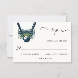 Champion Team Ball Field Pitch Baseball Hochzeit RSVP Karte