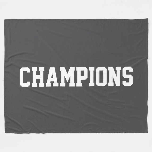 CHAMPIONS Bold Athletic White Text On Deep Gray Fleecedecke (Vorderseite (Horizontal))