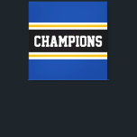 CHAMPIONS Bright Athletic Black Stripes Leinwanddruck<br><div class="desc">Dieses farbenfrohe,  sportliche Design beinhaltet sportliche CHAMPIONS-Texte in einem breiten schwarzen,  horizontalen Mitte-Rennstreifen mit goldgelben und weißen Streifen an den äußeren Randstreifen. Die Farben und Texte in diesem Design können personalisiert sein.</div>