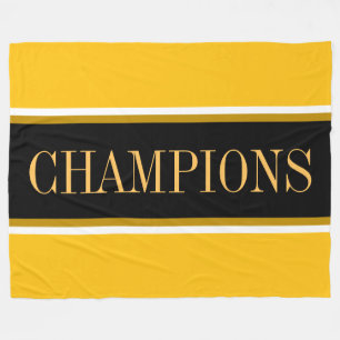 CHAMPIONS Fett Helles Gelb Schwarz Weiß Streifen Fleecedecke