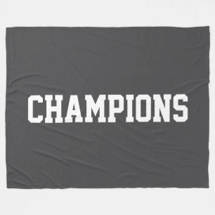 CHAMPIONS Fette athletische weiße Schrift auf tief Fleecedecke