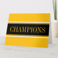 CHAMPIONS Hellgelb Orange Schwarz Weiß Streifen