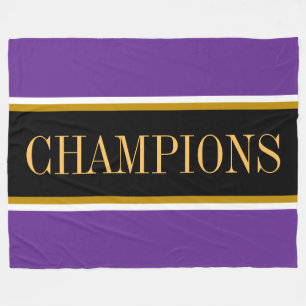 CHAMPIONS Königlich Violett Schwarz Weiß Rennstrei Fleecedecke