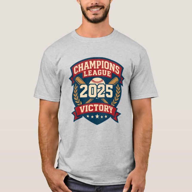 Champions League 2025 Baseball Victory Emblem T-Shirt (Vorderseite)