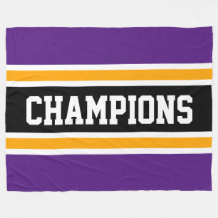 CHAMPIONS Lustig Knallig Lila Schwarz Orange Strei Fleecedecke