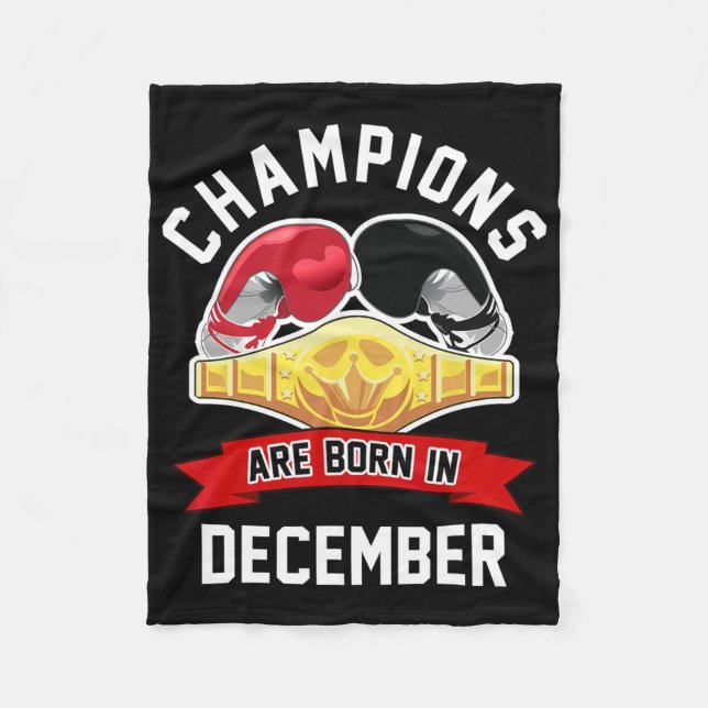 Champions sind im Dezember Geboren Boxsport Birthd Fleecedecke (Vorderseite)