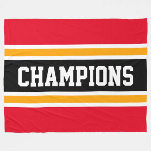 CHAMPIONS Spaß Helle, schwarz-gelbe Streifen Fleecedecke