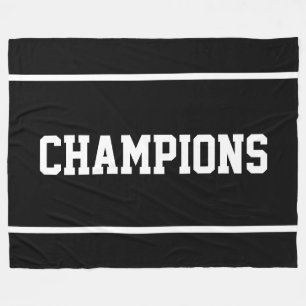 CHAMPIONS Spaß Sportlich Weiße Streifen auf Tiefsc Fleecedecke