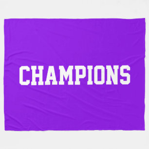 CHAMPIONS Sportlich Weiße Schrift Auf Helllila Fleecedecke