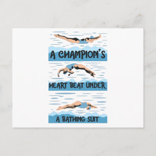 Champions Swimmer - Baden Anzug Postkarte