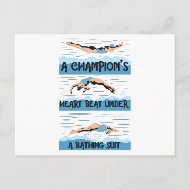 Champions Swimmer - Baden Anzug Postkarte (Vorderseite)