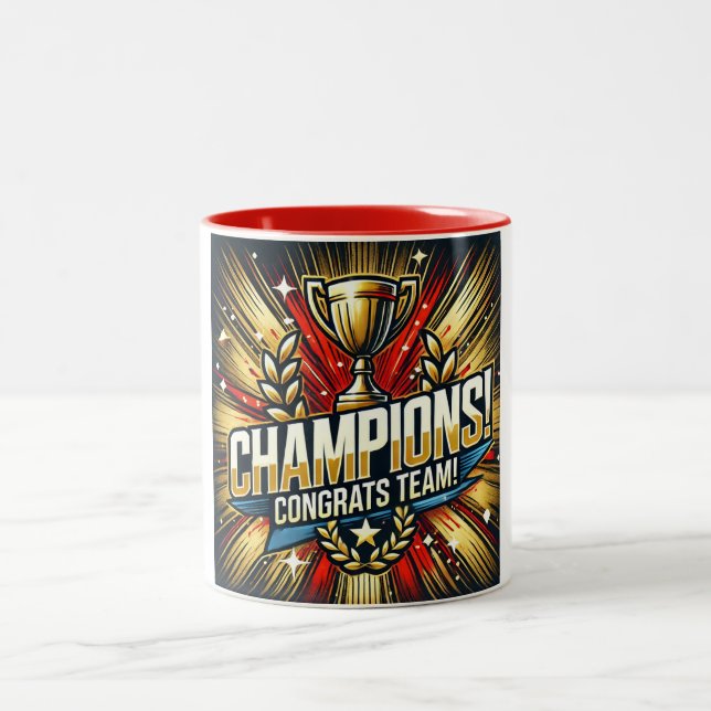 Champions Team-Tasse | Sportsiegsfeier Zweifarbige Tasse (Mittel)