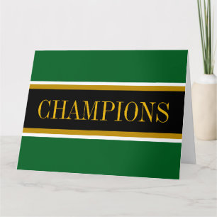 CHAMPIONS Waldgrün Schwarz Weiß Rennstreifen  Dankeskarte