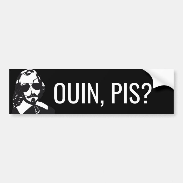 Champlain Hipster Québec ouin, oder? -VOTRE TEXTE Autoaufkleber (Vorne)