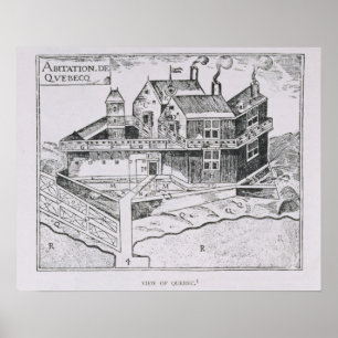 Champlain Sicht auf Quebec Poster