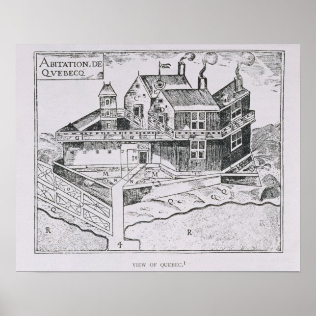 Champlain Sicht auf Quebec Poster (Vorne)