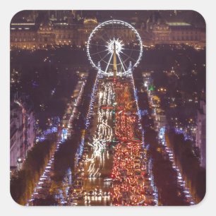 Champs-Elyés, Frankreich Quadratischer Aufkleber