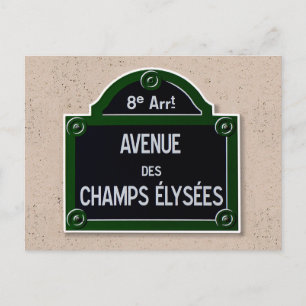 Champs-Elysee-Schildkarte Postkarte