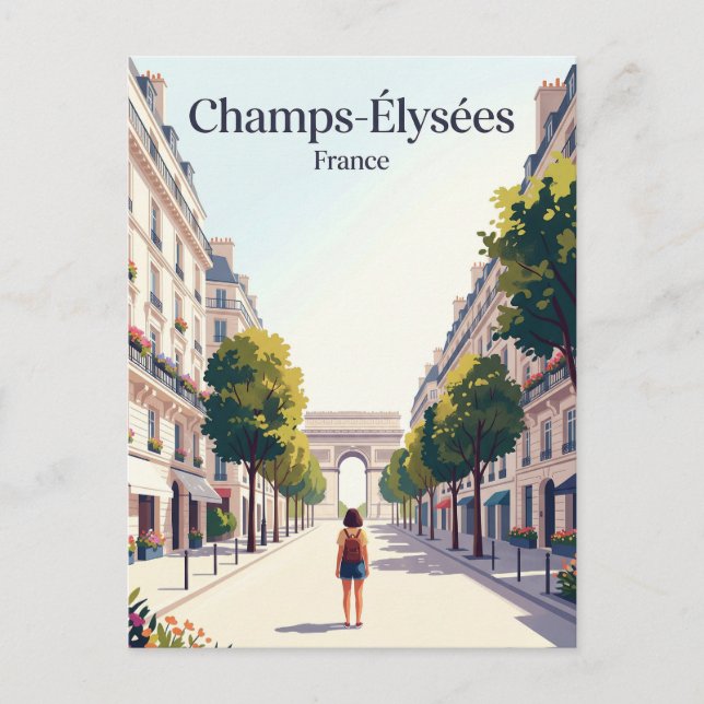Champs-Élysées Frankreich Postkarte (Vorderseite)