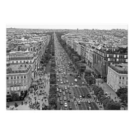 Champs Elysees vom Arc de Triomphe Fotodruck