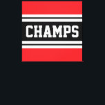 CHAMPS Hellrot Schwarz-weiße Rennstreifen Leinwanddruck<br><div class="desc">Dieses sportliche, sportliche Design mit feinem CHAMPS-Text in einem schwarz-weißen horizontalen Rennstreifen gegen leuchtend rote Außenstreifen. Der Text in diesem Design kann personalisiert sein.</div>