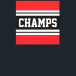 CHAMPS Hellrot Schwarz-weiße Rennstreifen Leinwanddruck<br><div class="desc">Dieses sportliche,  sportliche Design mit feinem CHAMPS-Text in einem schwarz-weißen horizontalen Rennstreifen gegen leuchtend rote Außenstreifen. Der Text in diesem Design kann personalisiert sein.</div>