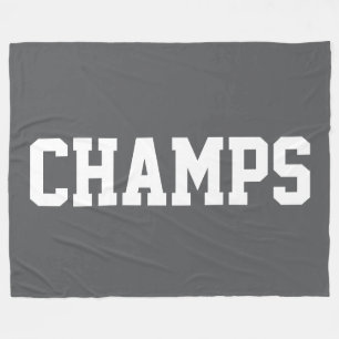 CHAMPS Spaß an Sport in Weiß auf sportlichem Tiefg Fleecedecke