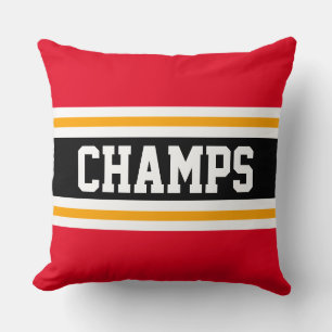 CHAMPS Sportlich Helles Rot Schwarz Orange Streife Kissen