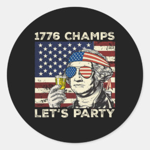 Champs Washington Drink Beer 4. Juli Neuheit Runder Aufkleber