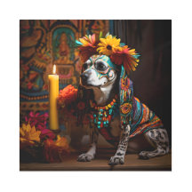 Chamuco Hund in einem Altar für den Tag der Toten