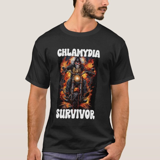 Chamydia Survivor Cringe Skeleton T-Shirt (Vorderseite)