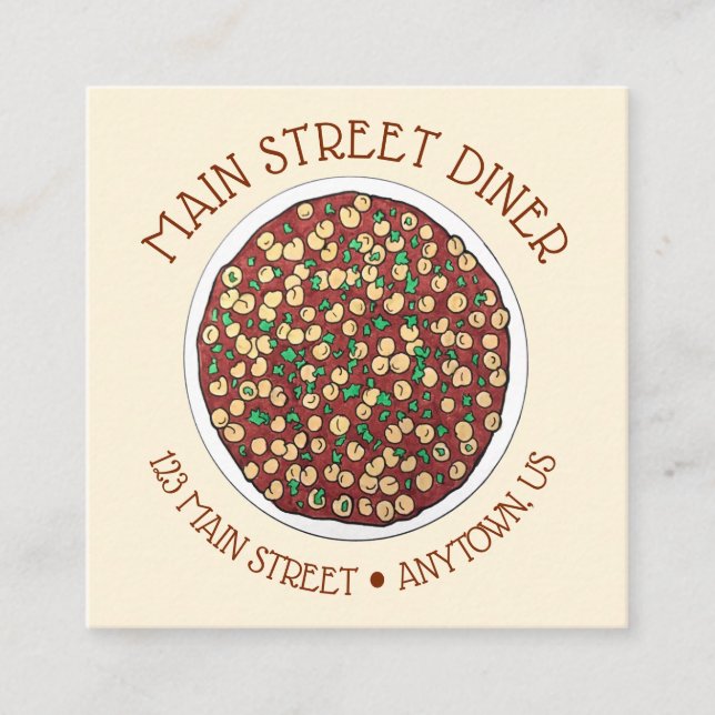 Chana Masala Chole Indian Food Chickpeh Dish Quadratische Visitenkarte (Vorderseite)