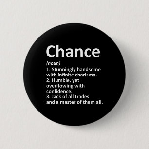Chance Definition Personalisiert Name Funny Birthd Button
