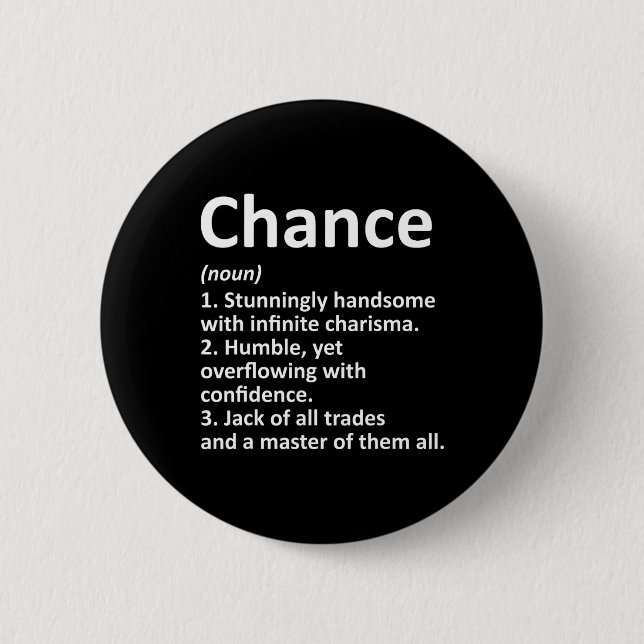 Chance Definition Personalisiert Name Funny Birthd Button (Vorderseite)