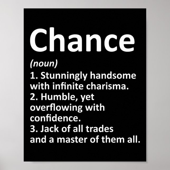 Chance Definition Personalisiert Name Funny Birthd Poster (Vorne)