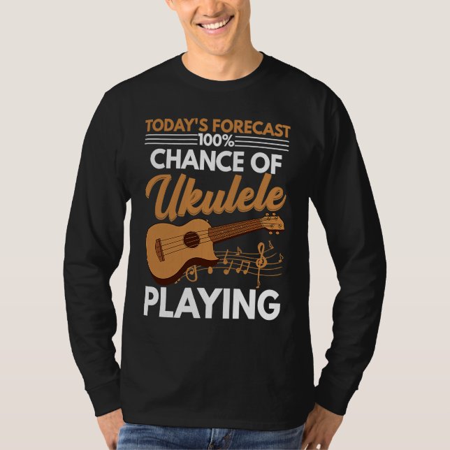 Chance Of Ukulele Playing  Player Music  Graphic T-Shirt (Vorderseite)