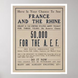 Chance zu sehen Frankreich und der Rhein - Enlist  Poster